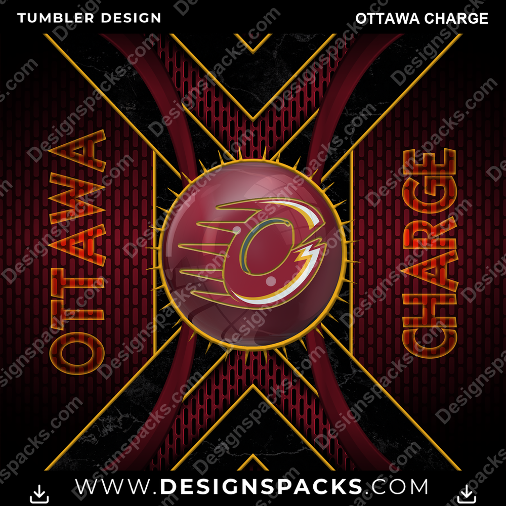 Hockey Metal Grating Ottawa Charge Tumbler Digital Wrap Design