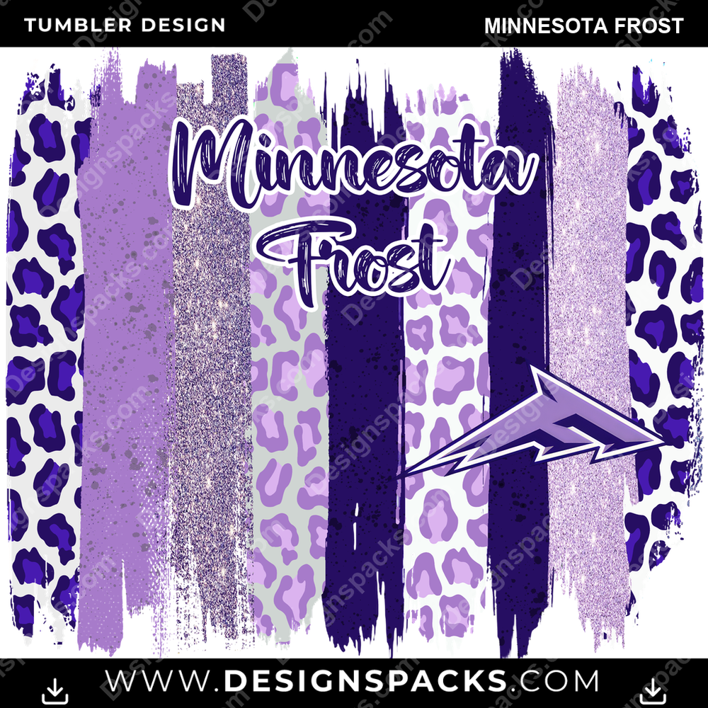 Hockey Brush Strokes Minnesota Frost NHL Hockey Tumbler Digital Wrap Design Download