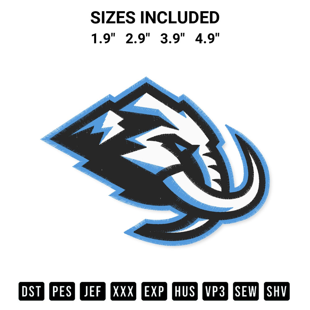 Shop the Utah Mammoth Embroidery Design machine embroidery pattern at Designspacks.com. Beautifully digitized for flawless stitching on any fabric. Available sizes: 1.9", 2.9", 3.9", 4.9".
