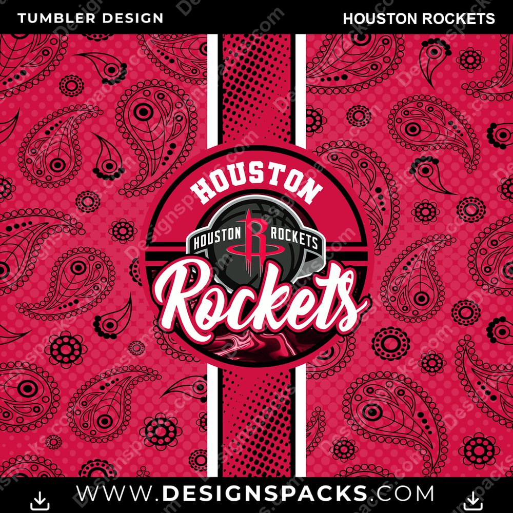 Basketball Handkerchief Houston Rockets Tumbler Digital Wrap Design