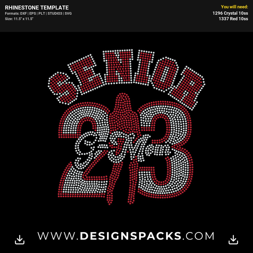 Senior G Mom 2023 Rhinestone Digital Template