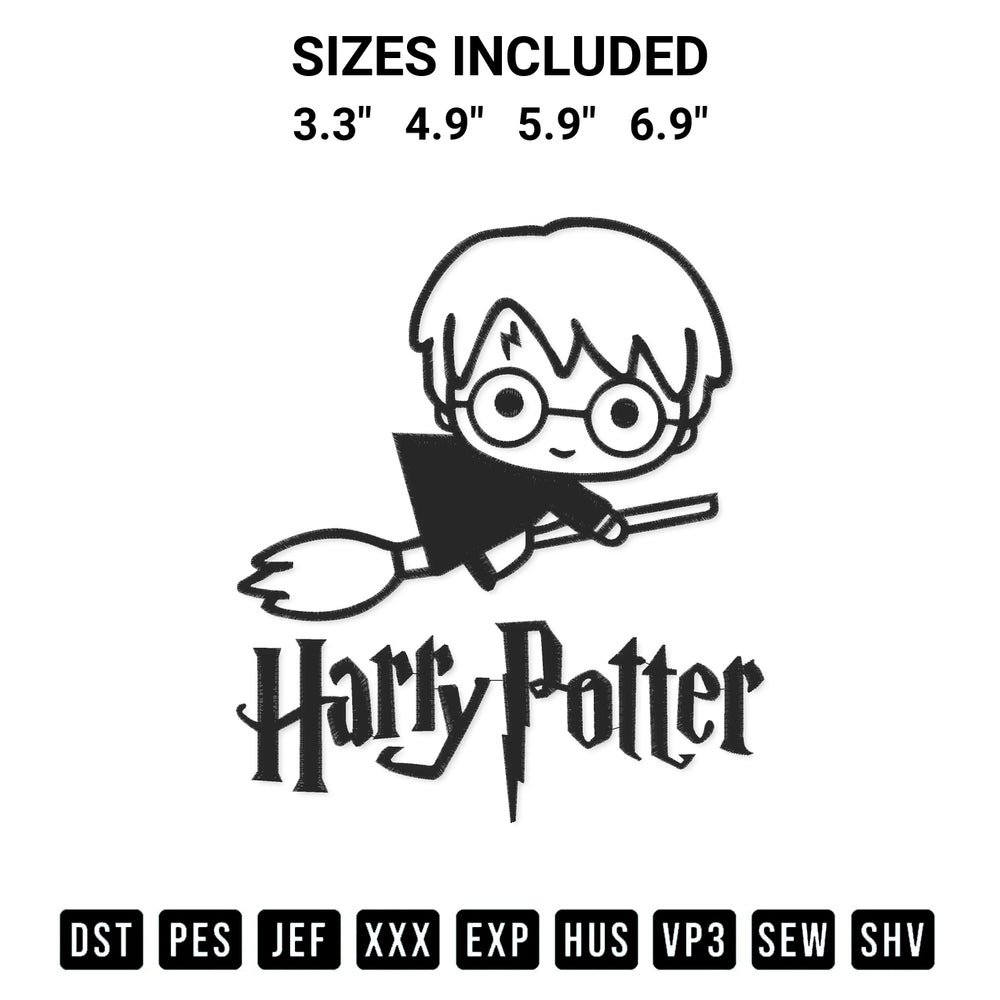 Discover the perfect addition to your crafting collection: Broom Harry Potter Embroidery Design embroidery file. Instantly available at Designspacks.com. Available sizes: 3.3", 4.9", 5.9", 6.9".