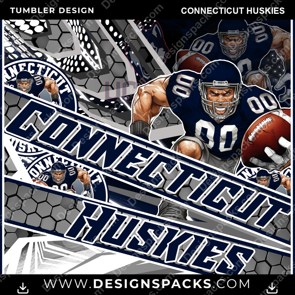 College Sport Fathead Connecticut Huskies NCAA College Sport Tumbler Digital Wrap Design Download