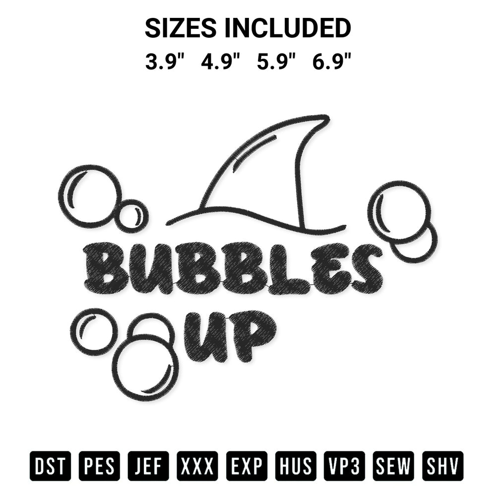 Looking for the perfect pattern? Download the Shark Bubbles Up Embroidery Design embroidery design today at Designspacks.com. Crisp, clean stitching guaranteed. Available sizes: 3.9", 4.9", 5.9", 6.9".