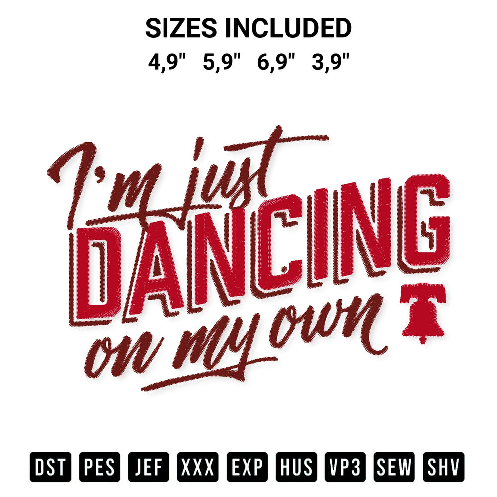 Get the Im Just Dancing On My Own Philly Philadelphia Phillies Bells Baseball Logo Embroidery Design embroidery design for your custom crafts! Premium digitized files available for instant download at Designspacks.com. Available sizes: 4,9", 5,9", 6,9", 3,9".