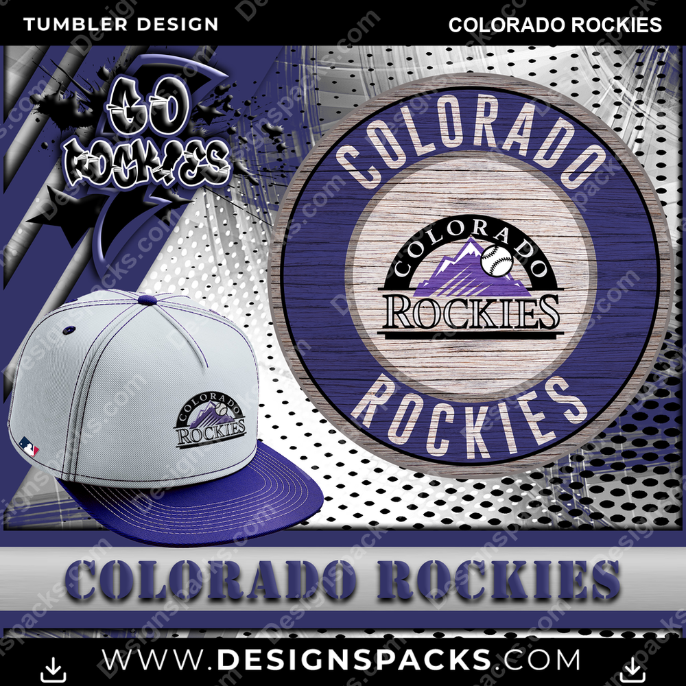 Baseball Go Team Colorado Rockies Tumbler Digital Wrap Design