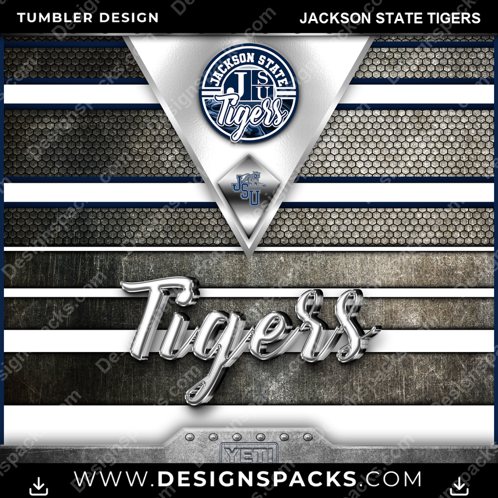 College Sport YETI Jackson State Tigers Tumbler Digital Wrap Design