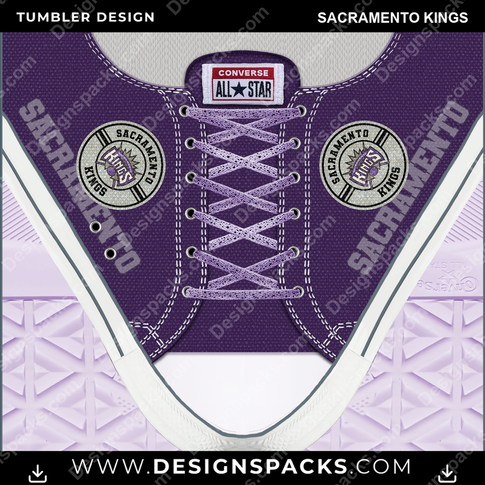 Basketball Converse Sacramento Kings Tumbler Digital Wrap Design
