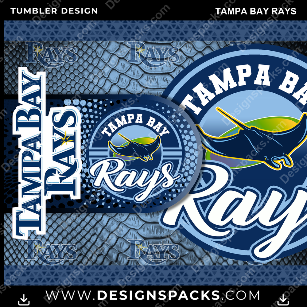 Baseball Hyper Tampa Bay Rays Tumbler Digital Wrap Design