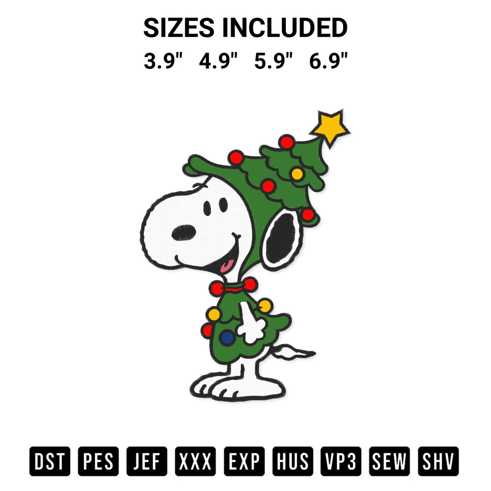 Looking for the perfect pattern? Download the Snoopy Dressed As Christmas Tree Embroidery Design embroidery design today at Designspacks.com. Crisp, clean stitching guaranteed. Available sizes: 3.9", 4.9", 5.9", 6.9".