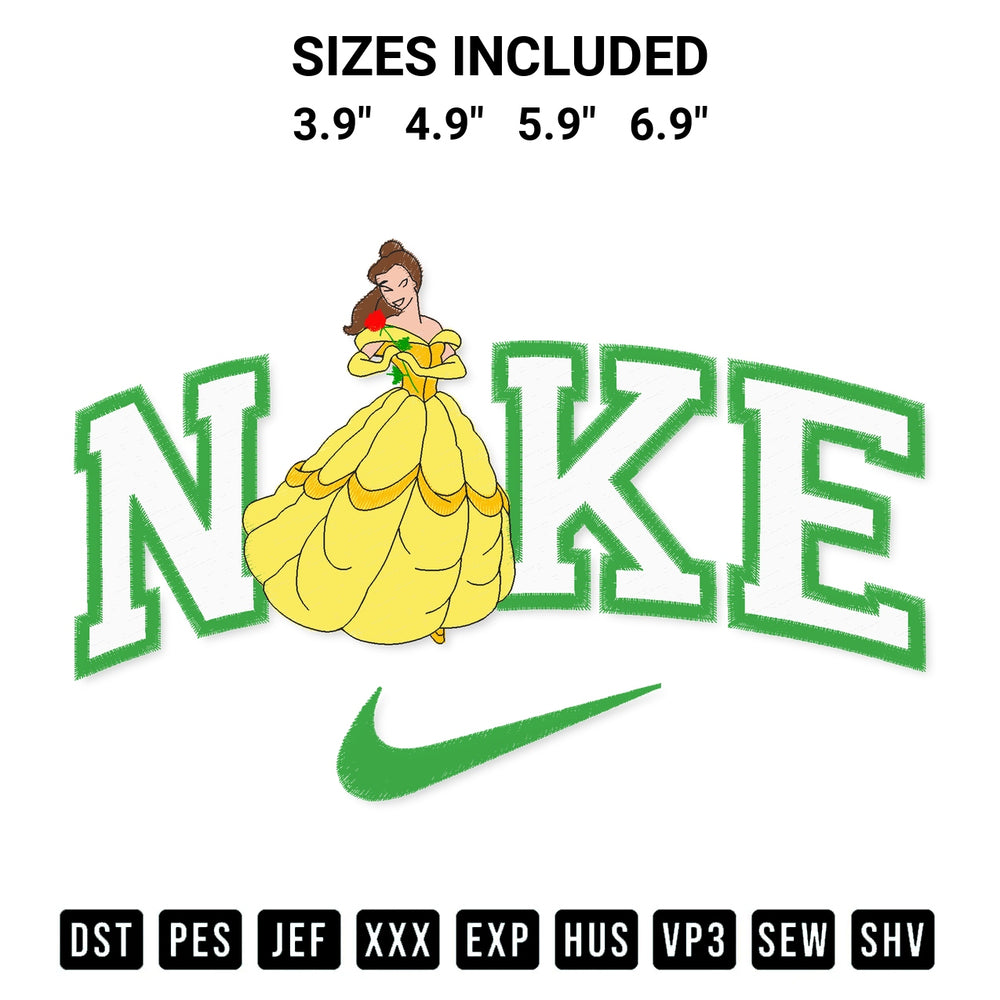 Looking for the perfect pattern? Download the Nike Belle Disney Embroidery Design embroidery design today at Designspacks.com. Crisp, clean stitching guaranteed. Available sizes: 3.9", 4.9", 5.9", 6.9".