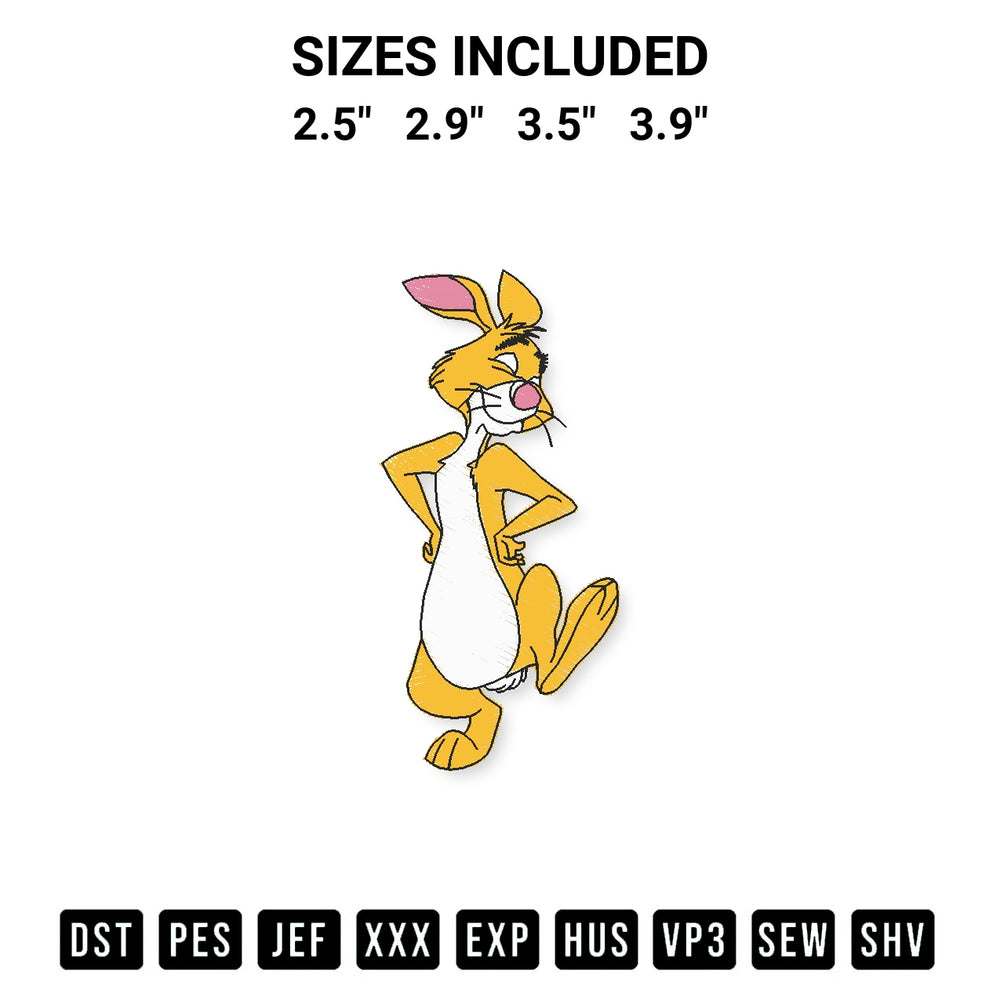 Get the Winnie The Pooh Rabbit Embroidery Design embroidery design for your custom crafts! Premium digitized files available for instant download at Designspacks.com. Available sizes: 2.5", 2.9", 3.5", 3.9".