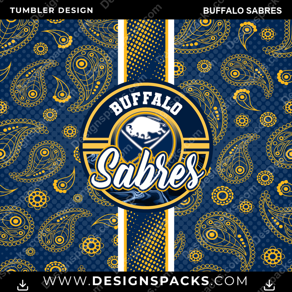 Hockey Handkerchief Buffalo Sabres NHL Hockey Tumbler Digital Wrap Design Download