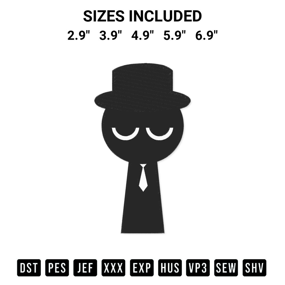 Shop the Incredibox Sprunki Black Embroidery Design machine embroidery pattern at Designspacks.com. Beautifully digitized for flawless stitching on any fabric. Available sizes: 2.9", 3.9", 4.9", 5.9", 6.9".