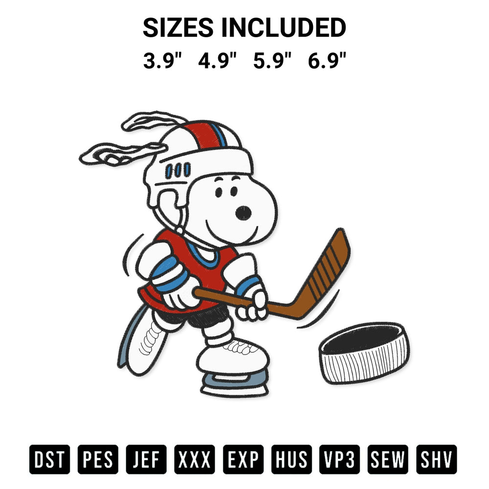 Elevate your next project with our Snoopy Hockey Embroidery Design embroidery file. Shop high-quality digital patterns instantly at Designspacks.com. Available sizes: 3.9", 4.9", 5.9", 6.9".
