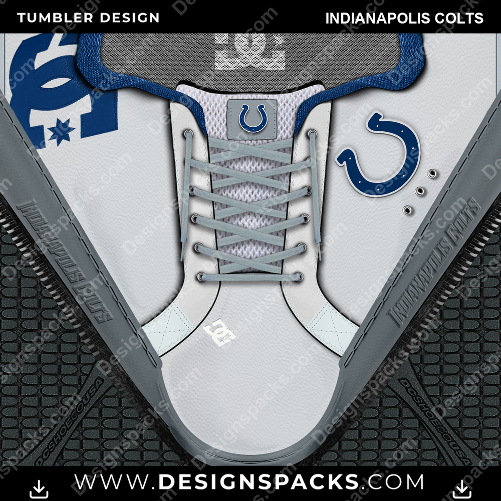 Football DC Sneaker Indianapolis Colts Tumbler Digital Wrap Design