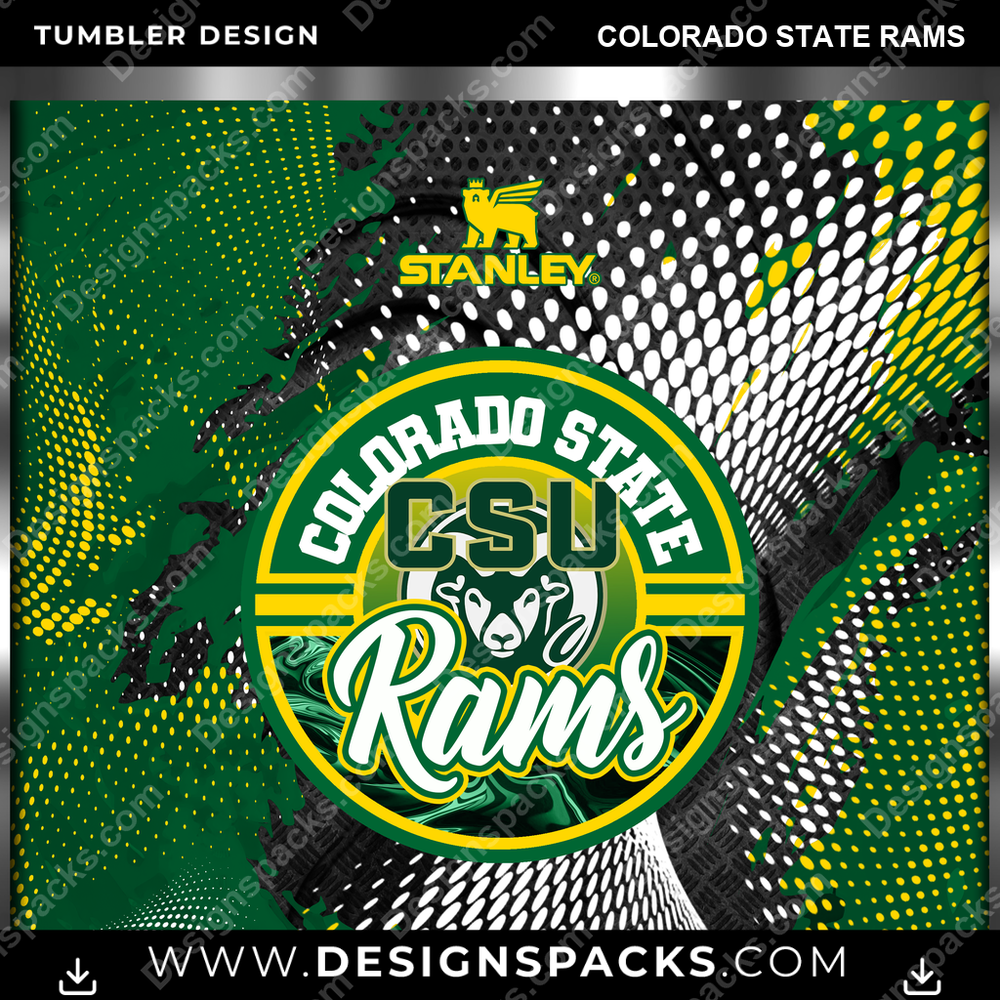 College Sport Stanley Colorado State Rams Tumbler Digital Wrap Design