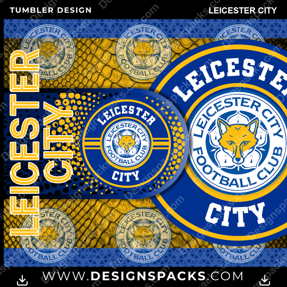 Soccer UK Hyper Leicester City Tumbler Digital Wrap Design