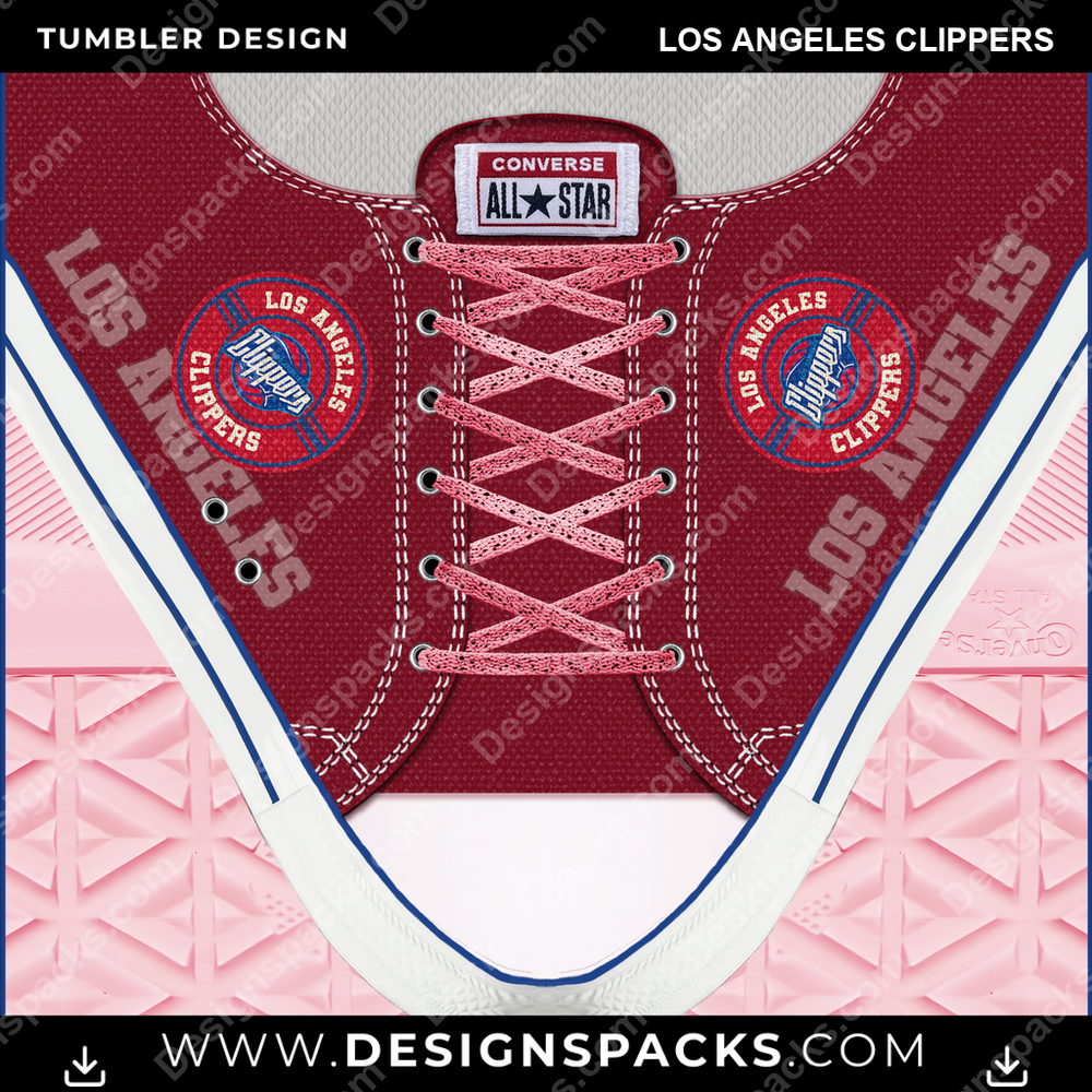 Basketball Converse Los Angeles Clippers Tumbler Digital Wrap Design