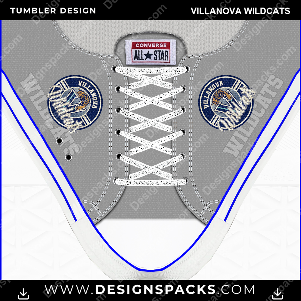 College Sport Converse Villanova Wildcats NCAA College Sport Tumbler Digital Wrap Design Download