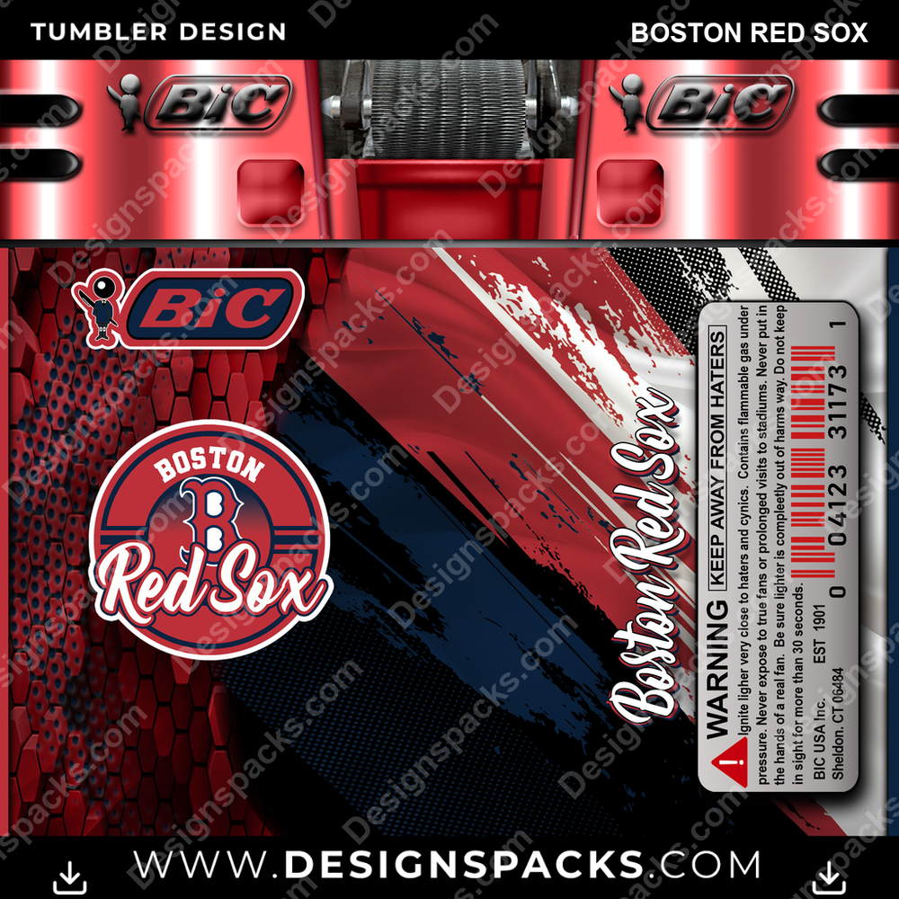 Baseball BIC Feuerzeug Boston Red Sox Tumbler Digitales Wickeldesign