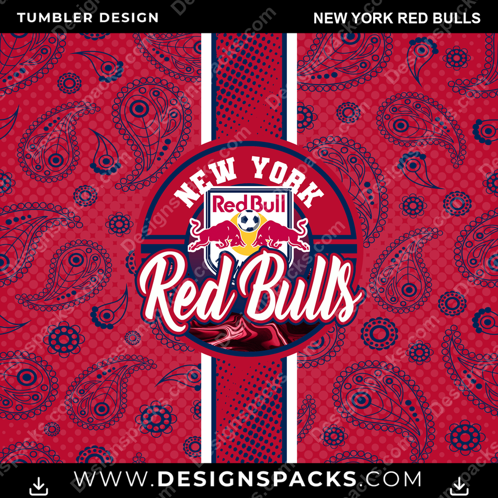 Soccer Handkerchief New York Red Bulls MLS Soccer Tumbler Digital Wrap Design Download