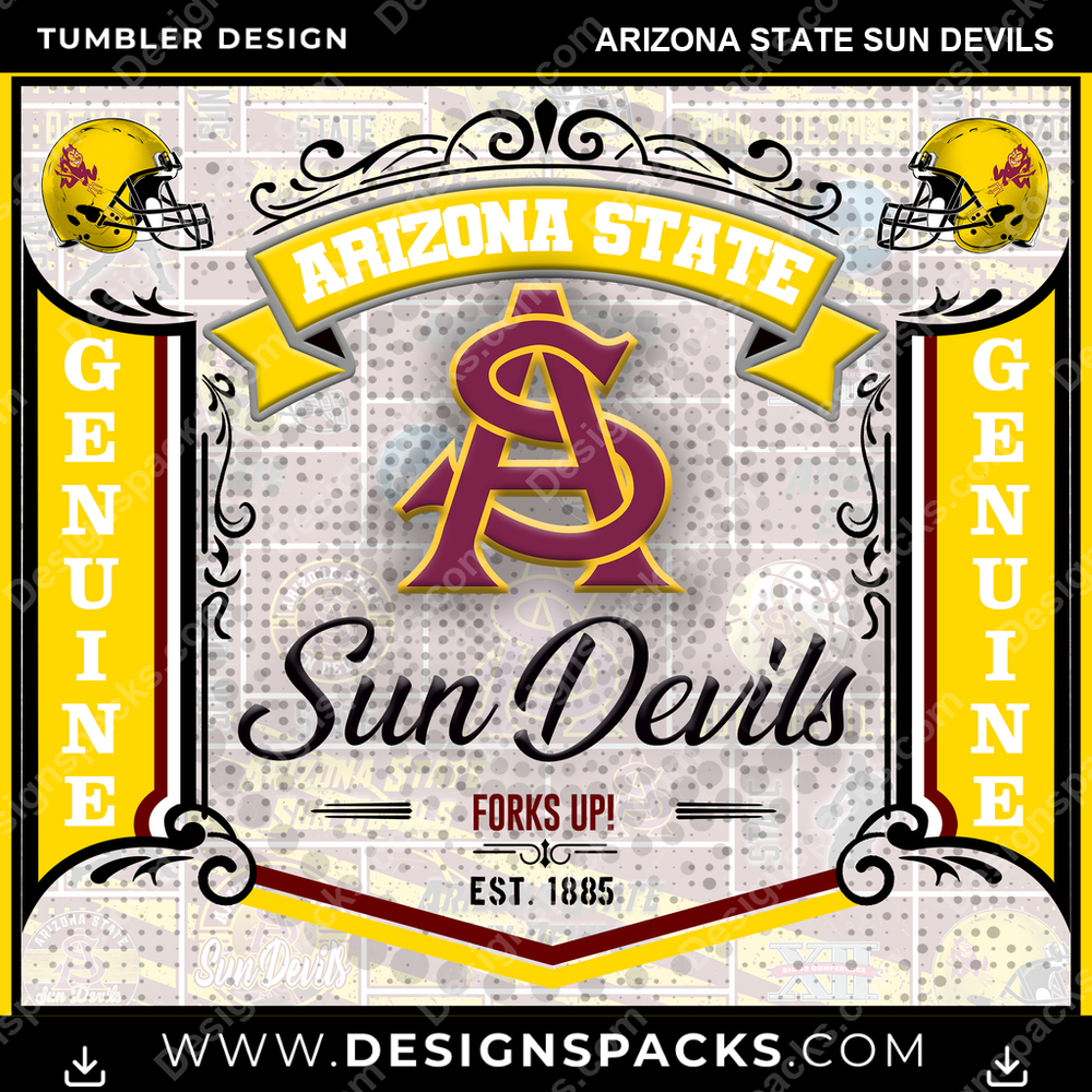 College Sport Bud Arizona State Sun Devils Tumbler Digital Wrap Design