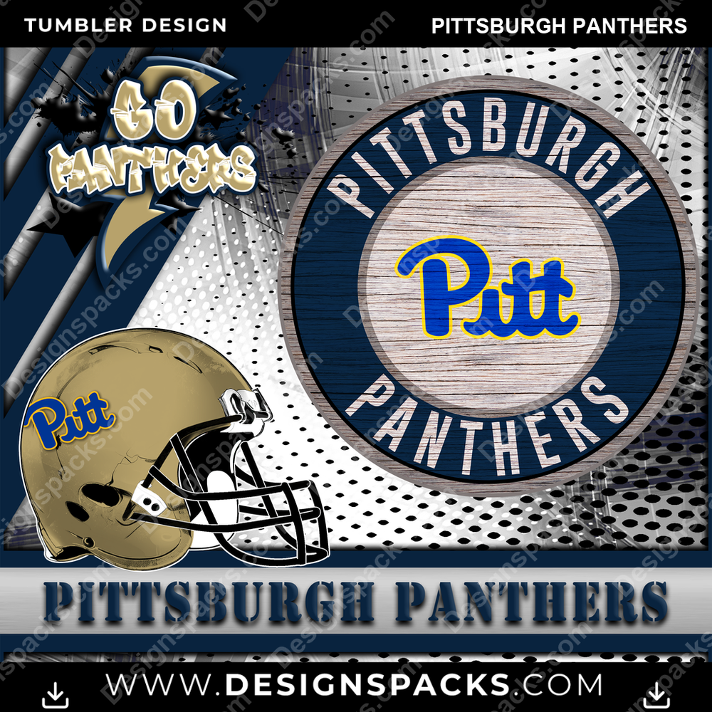 College Sport Go Team 2 Pittsburgh Panthers NCAA College Sport Tumbler Digital Wrap Design Download