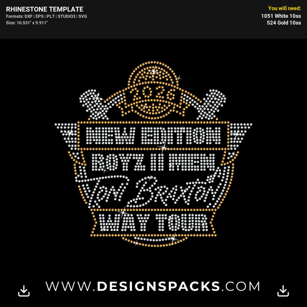 New Edition Boyz Ii Men Toni Braxton Way Tour Rhinestone Digital Template