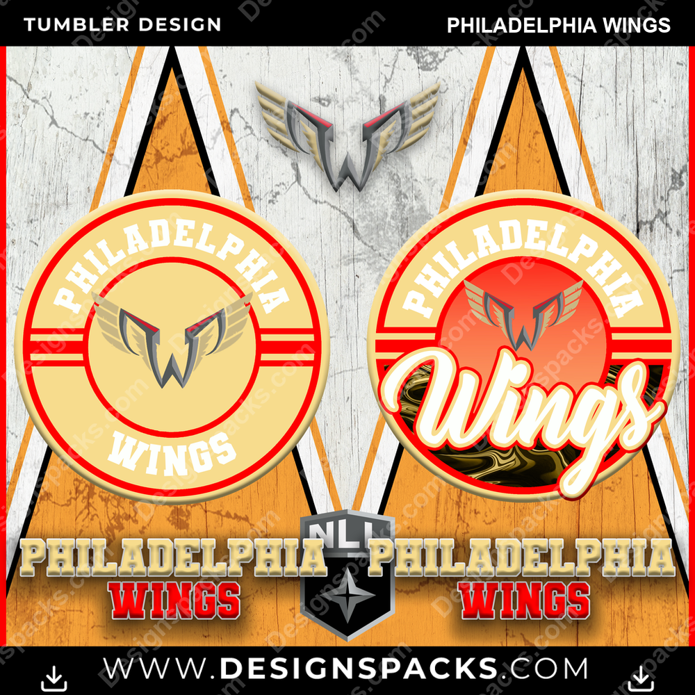 Lacrosse Sports Philadelphia Wings PLL Lacrosse Tumbler Digital Wrap Design Download
