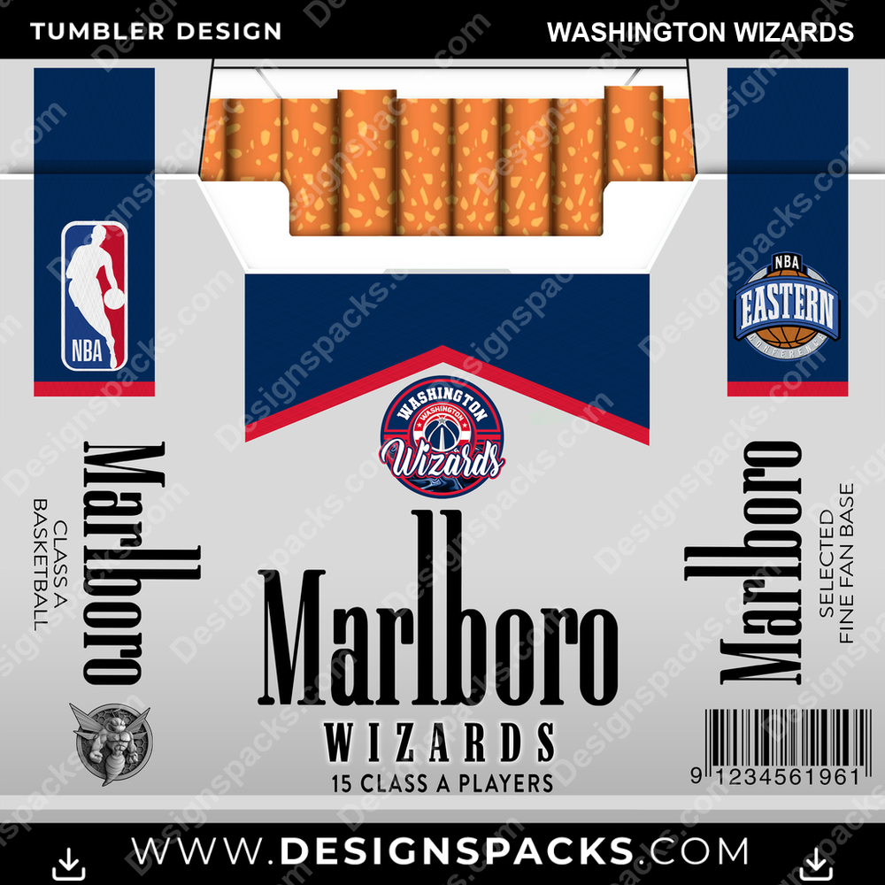Basketball Marlboro Washington Wizards Tumbler Digital Wrap Design