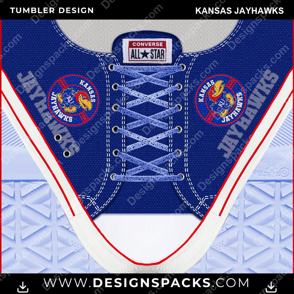 College Sport Converse Kansas Jayhawks Tumbler Digital Wrap Design
