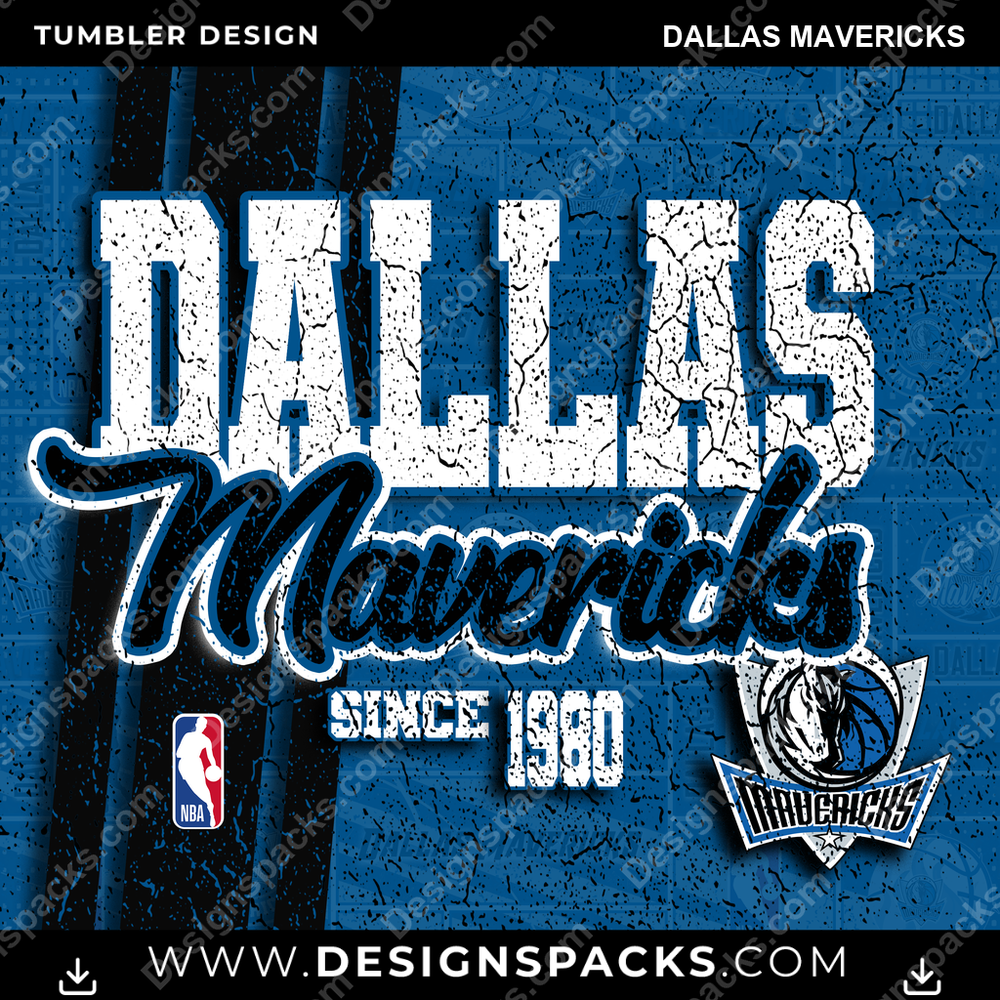 Basketball Grunge Dallas Mavericks Tumbler Digital Wrap Design