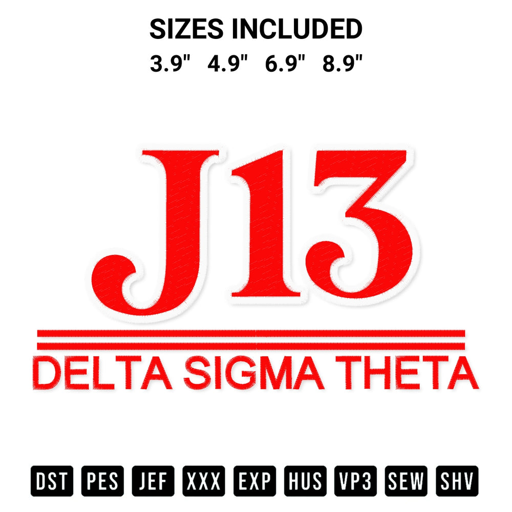 Stitch like a pro with the J13 Layered Delta Sigma Theta Founders Day Embroidery Design embroidery pattern from Designspacks.com. High-quality digital machine embroidery file. Available sizes: 3.9", 4.9", 6.9", 8.9".