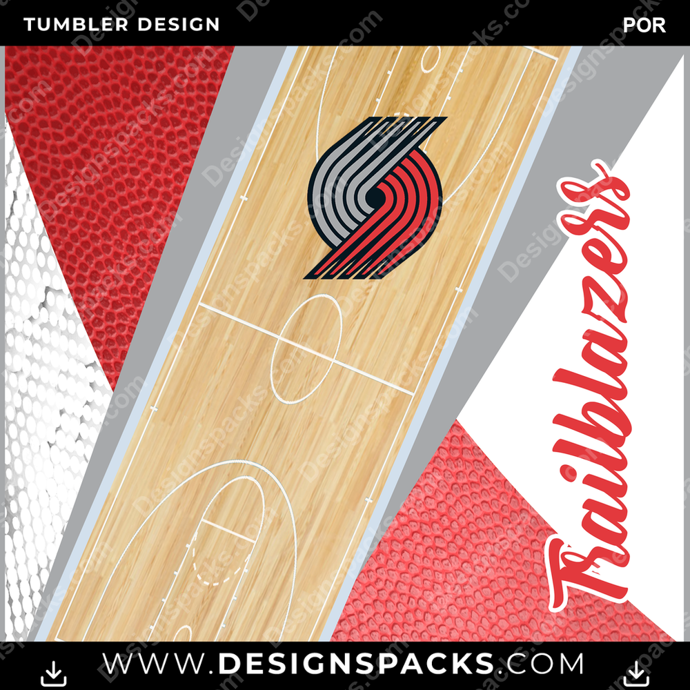 Basketball Court POR NBA Basketball Tumbler Digital Wrap Design Download
