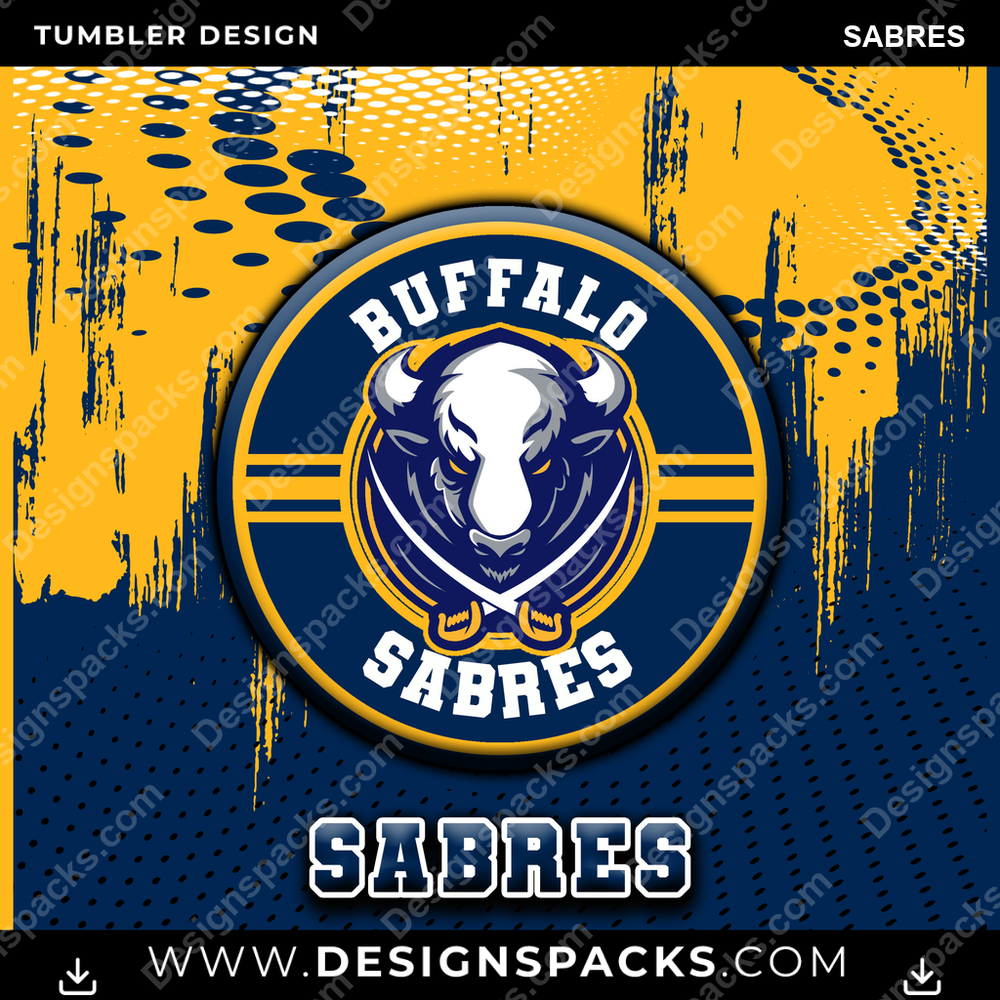 Ice Hockey Dot Logo Sabres Tumbler Digital Wrap Design