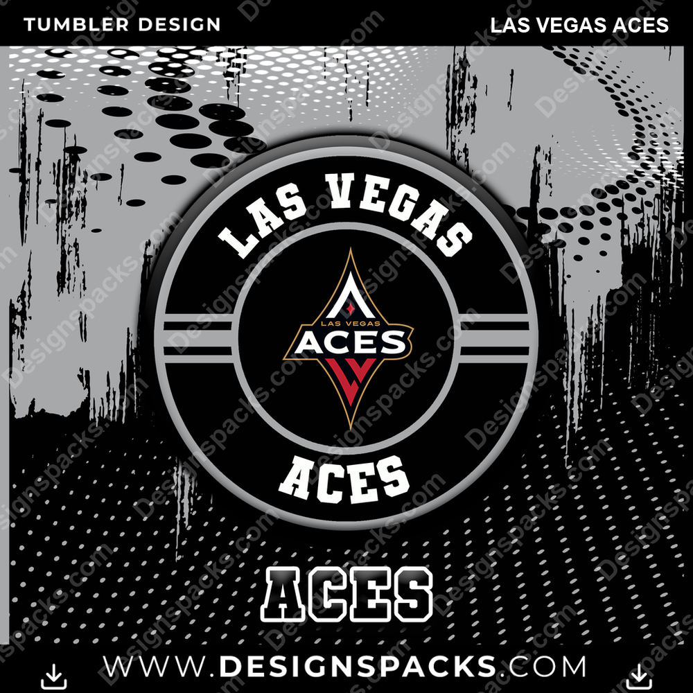Basketball Dot Logo Las Vegas Aces Tumbler Digital Wrap Design