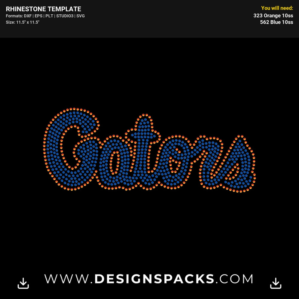 Gators Custom Name Design Rhinestone Digital Template
