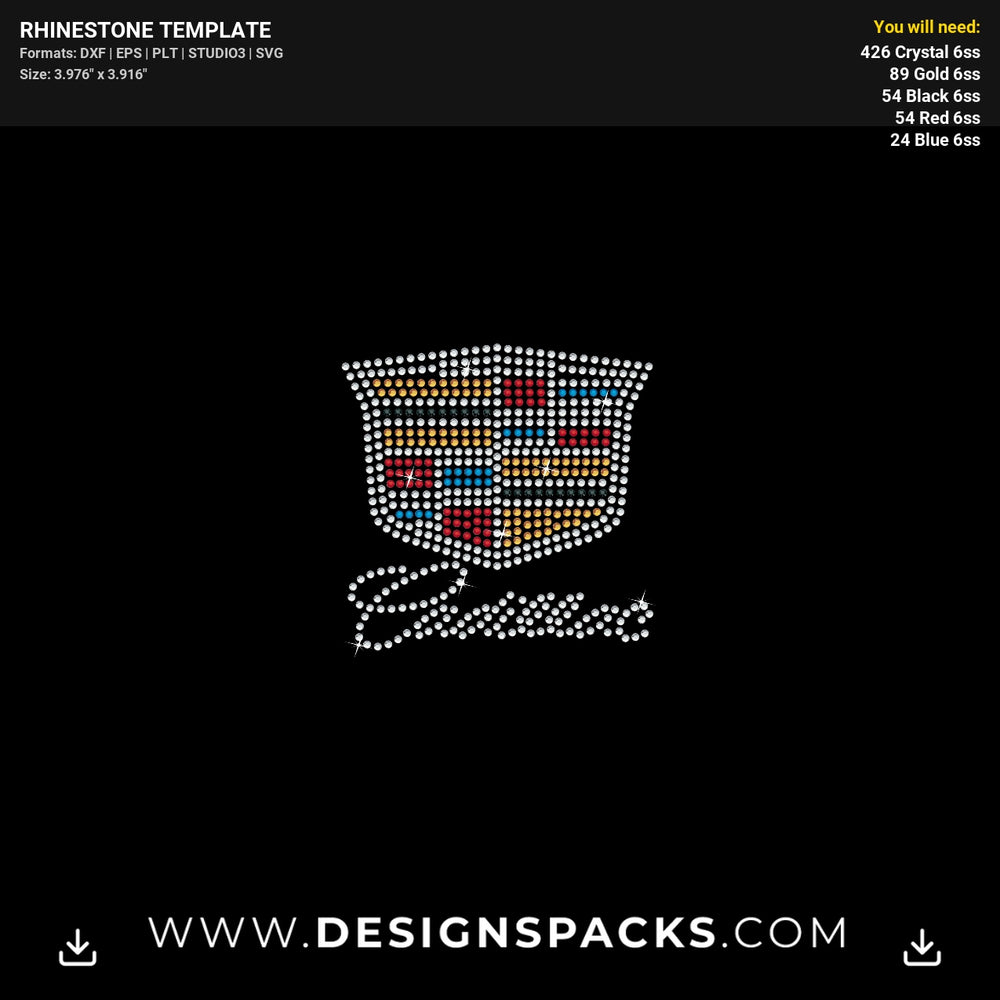 Cadillac Small Logo Rhinestone Digital Template