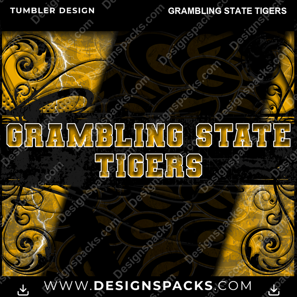 College Sport Elegant Grambling State Tigers NCAA College Sport Tumbler Digital Wrap Design Download