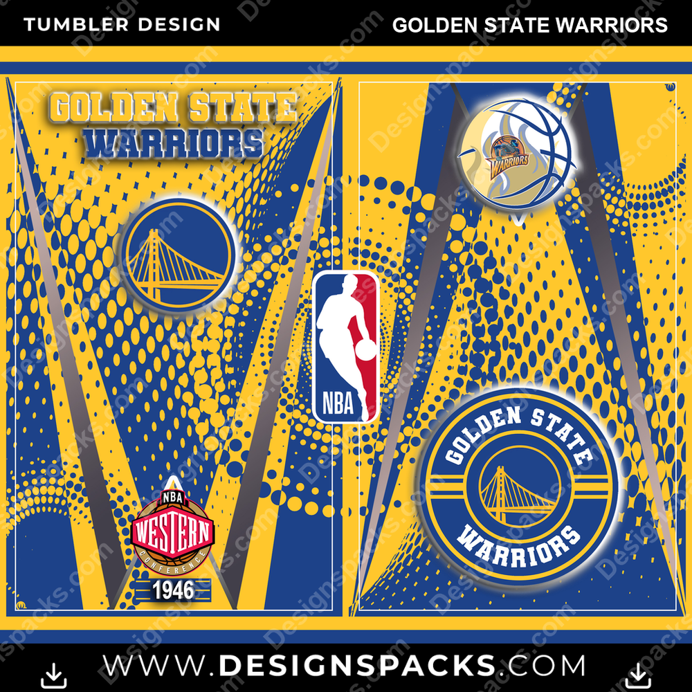 Basketball Team Logo Golden State Warriors Tumbler Digital Wrap Design