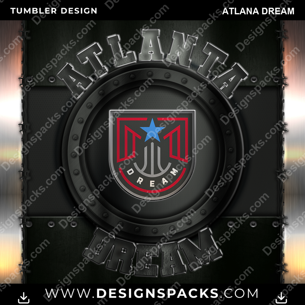Basketball Metal Atlana Dream Tumbler Digital Wrap Design