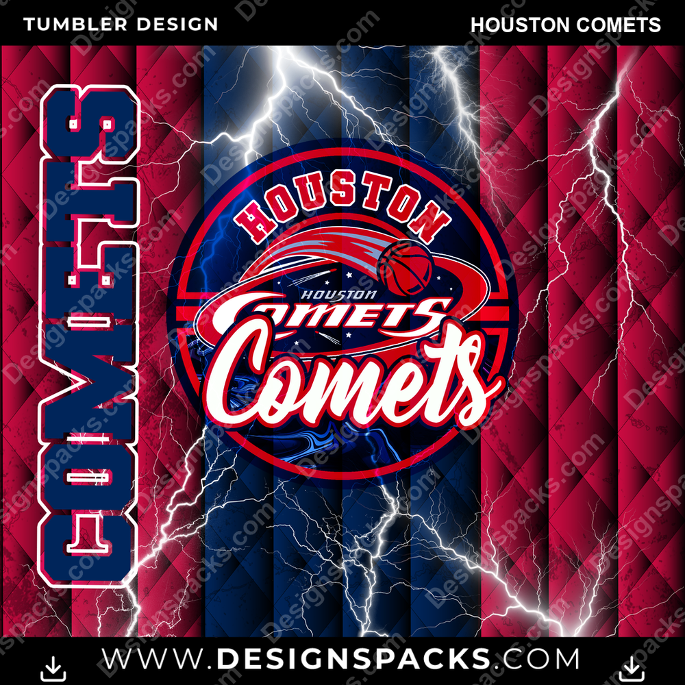 Basketball Diamond Houston Comets Tumbler Digital Wrap Design