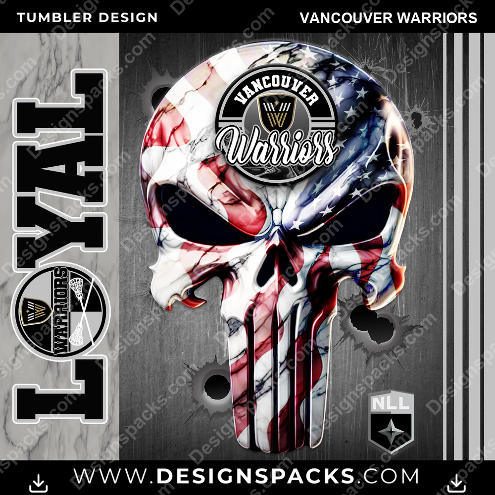 Lacrosse Loyal Vancouver Warriors Tumbler Digital Wrap Design
