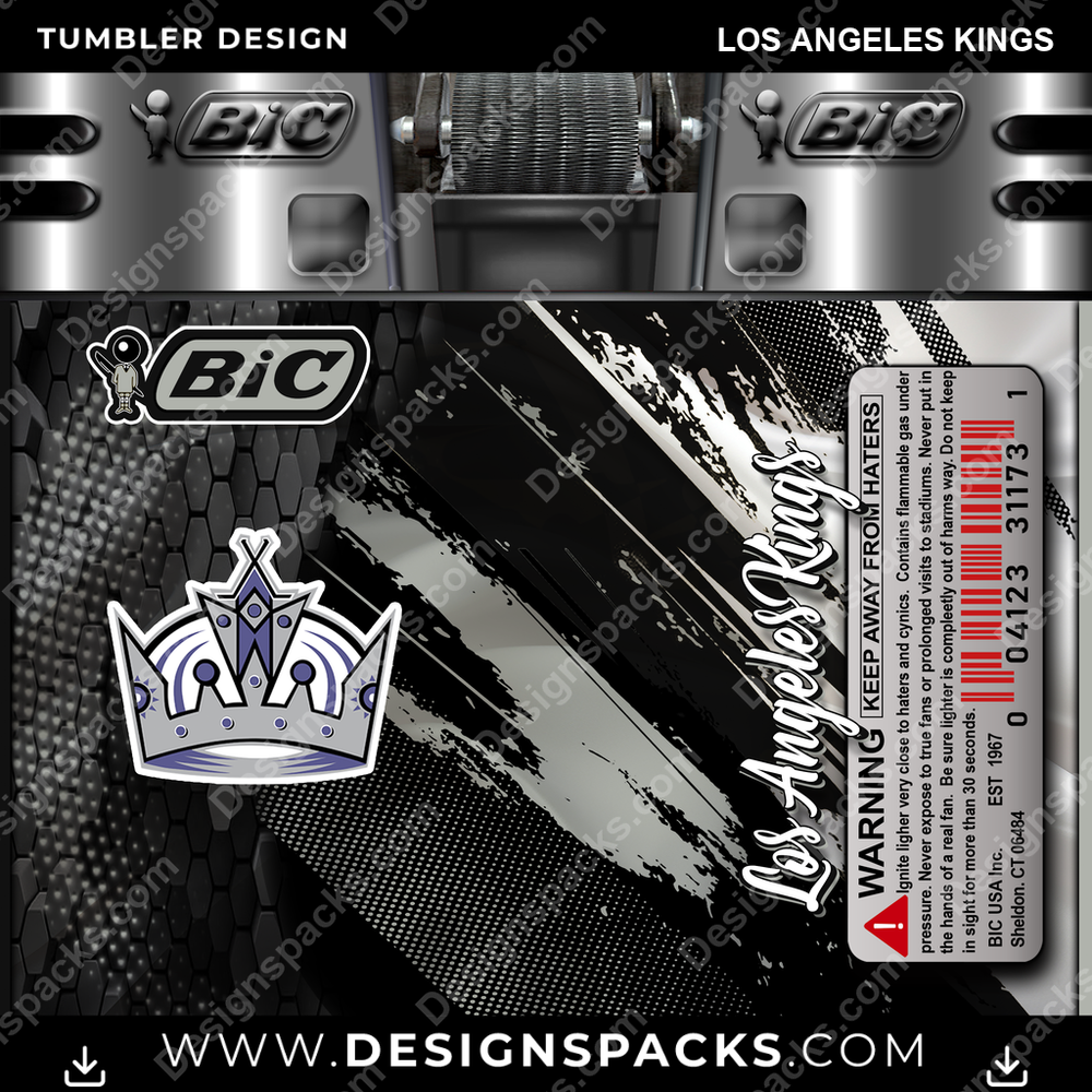Hockey BIC Lighter Los Angeles Kings Tumbler Digital Wrap Design