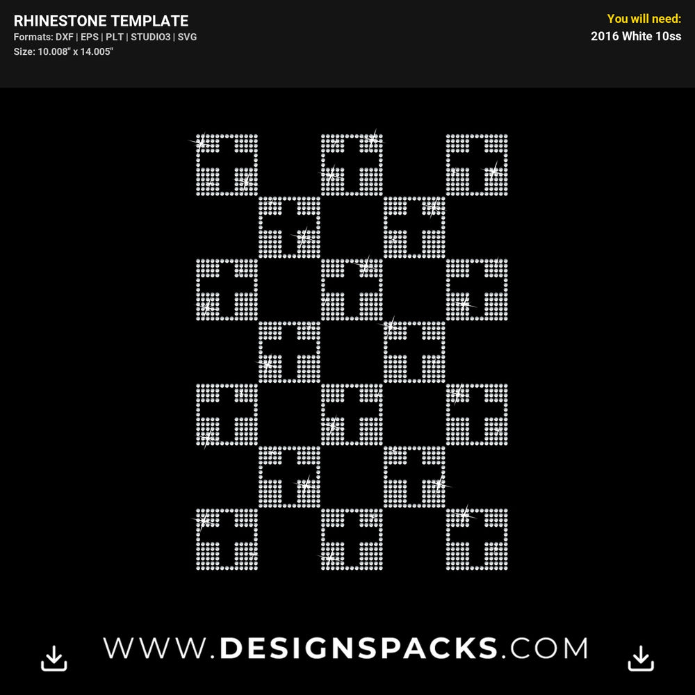 Cross Pattern Rhinestone Digital Template
