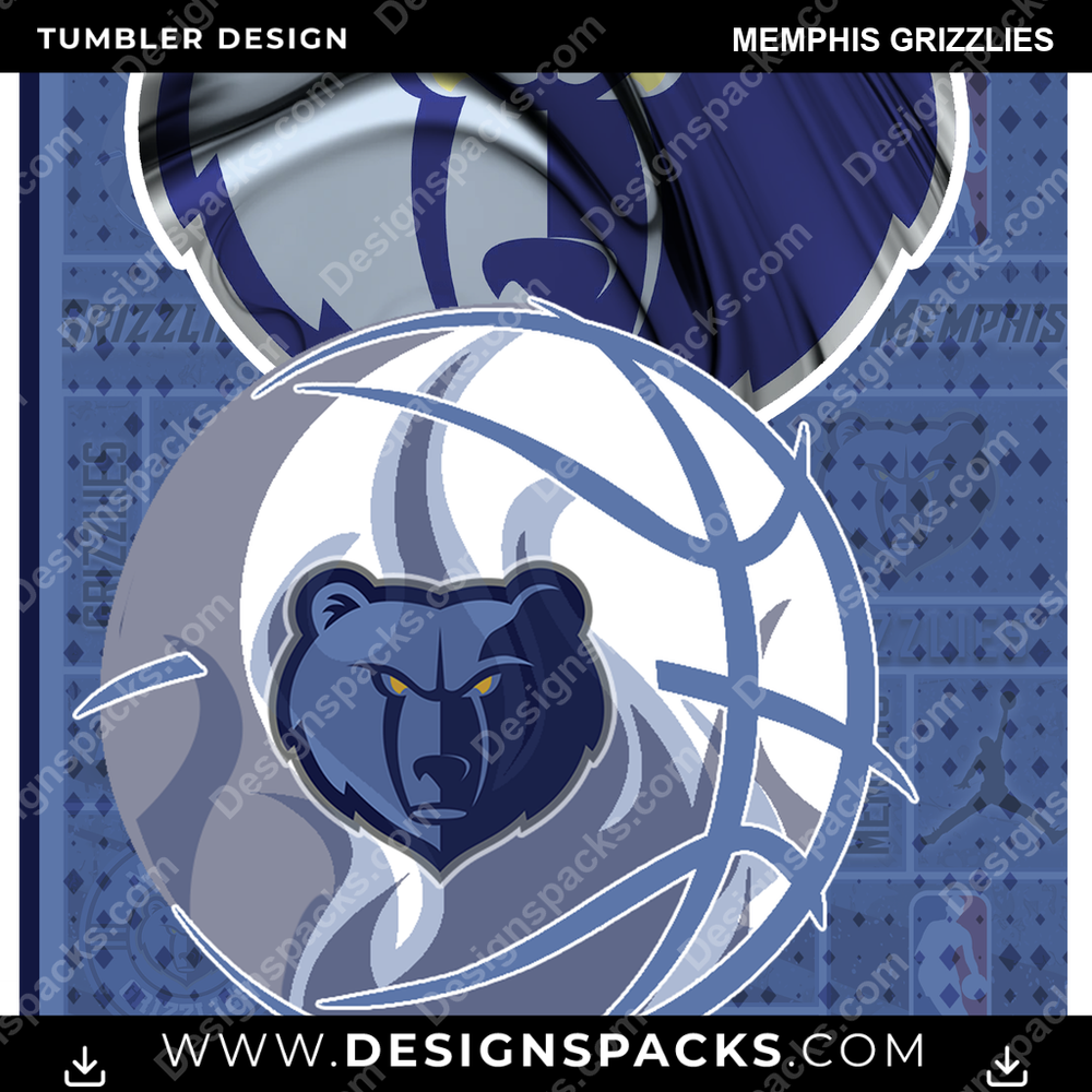 Basketball Posters Memphis Grizzlies NBA Basketball Tumbler Digital Wrap Design Download