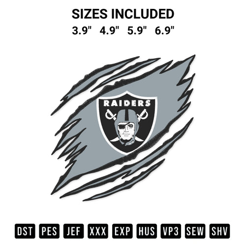 Create amazing crafts with the Las Vegas Raiders Claw Embroidery Design embroidery file. High-quality digital download from Designspacks.com, perfect for beginners and pros. Available sizes: 3.9