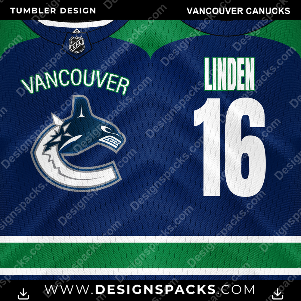 Ice Hockey Jersey Vancouver Canucks NHL Hockey Tumbler Digital Wrap Design Download