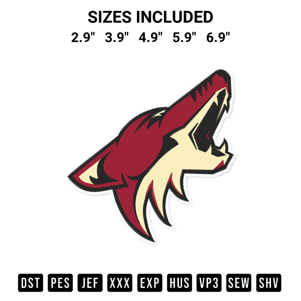 Download the Arizona Coyotes 2014 2021 Logo Embroidery Design machine embroidery design exclusively at Designspacks.com. Premium digitized pattern for apparel and DIY crafts. Available sizes: 2.9", 3.9", 4.9", 5.9", 6.9".